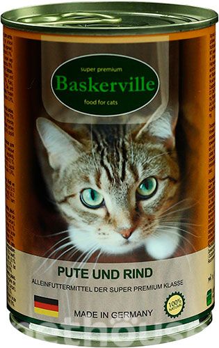Вологий корм для котів Baskerville Індичка з яловичиною 