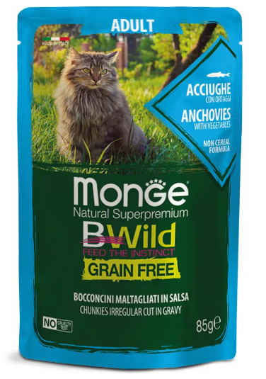 Пауч для котів Monge анчоус з овочами