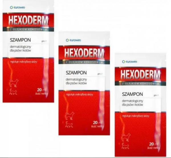 Шампунь Eurowet Hexoderm Excellence для собак і котів (з хлоргексидином 3% , пакет-саше)