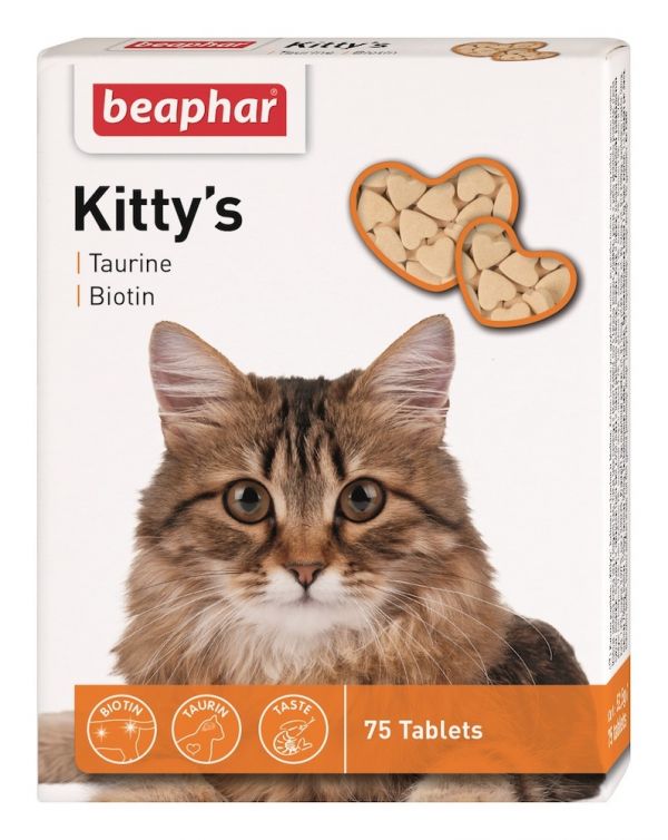 Вітаміни для дорослих котів Beaphar Kitty's Taurin & Biotin