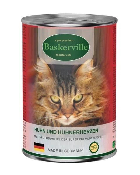 Вологий корм для котів Baskerville М'ясо курки з сердечками 