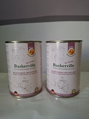 Консервований корм для собак Baskerville, качка та кабан з гарбузом