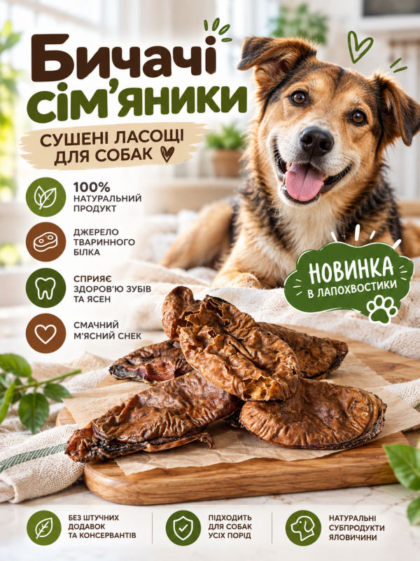 Бичачі сім'яники сушені - натуральні ласощі для собак