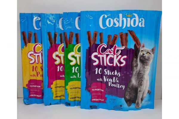 Ласощі м'ясні палички для котів Coshida Cat Sticks зі смаком ягня та індички