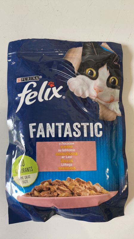 Корм вологий Felix Fantastic для котів з лососем у желе Корм вологий Felix Fantastic для котів з лососем у желе
