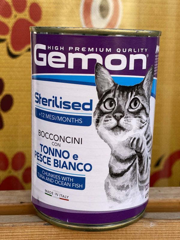 Вологий корм для стерилізованих котів GEMON CAT WET тунець та океанічна риба