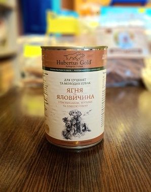Вологий корм для собак Hubertus Gold Junior, ягня та яловичина з пастернаком і кольрабі