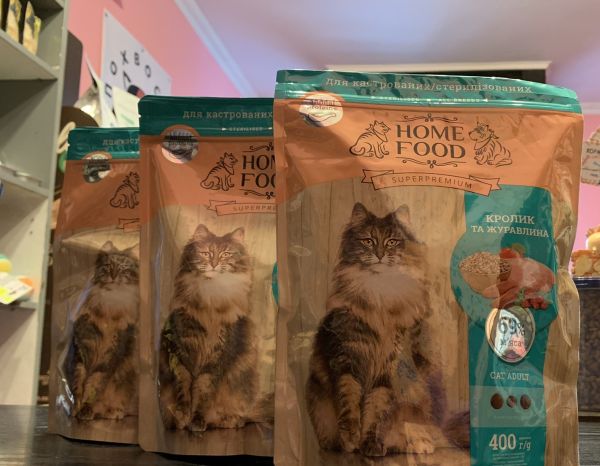 Корм для дорослого кота з кроликом та журавлиною Homefood cat adult, суперпреміум