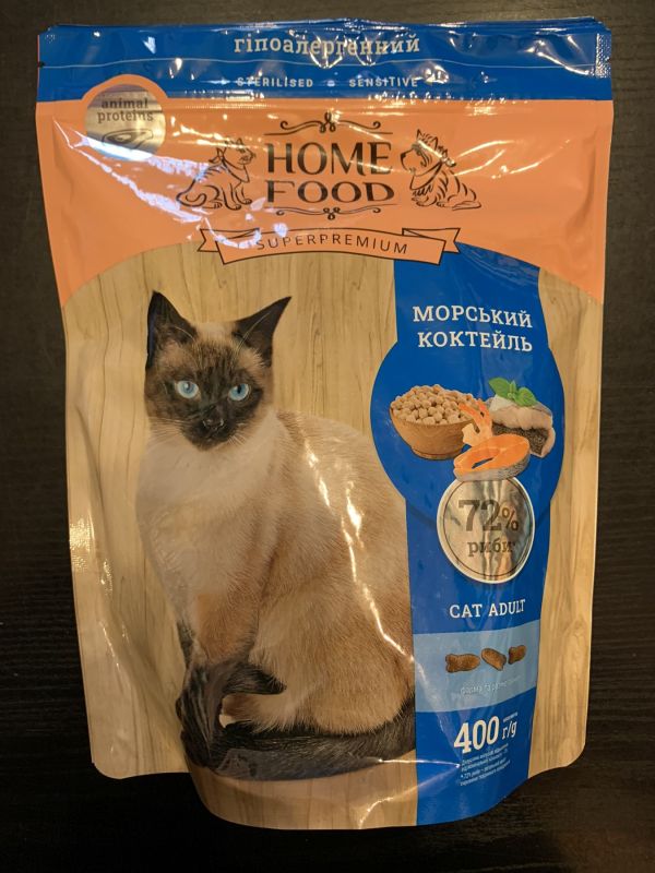 Homefood "Морський коктейль" гіпоалергенний корм для дорослих котів