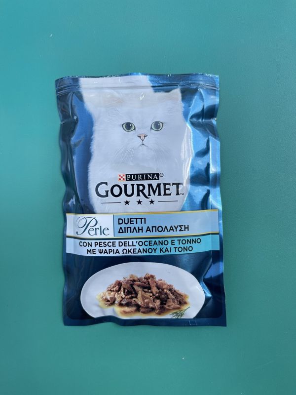 Консервований корм Gourmet Perle з океанічною рибою та тунцем для дорослих котів