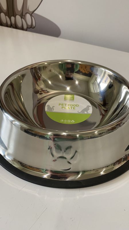 Миска з нержавіючої сталі Nunbell 26 см для корму та води