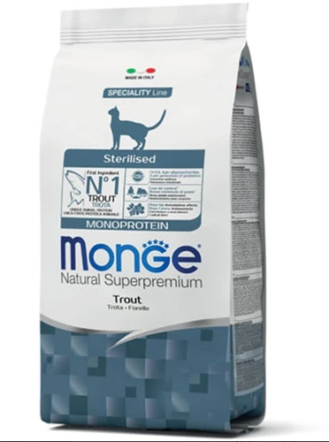Сухий корм для стерилізованих котів Monge Cat Monoprotein Sterilised з Фореллю