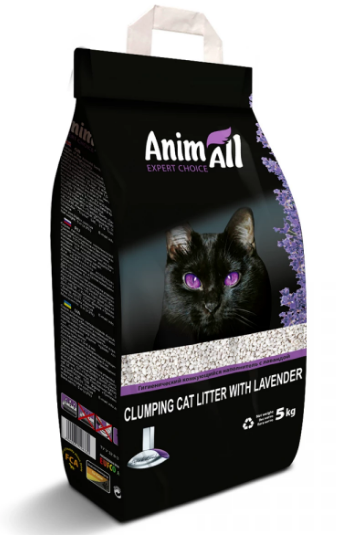 Бентонітовий наповнювач AnimAll для котів з ароматом лаванди