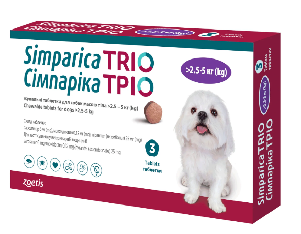 Сімпаріка ТРІО для собак 2,5-5 кг