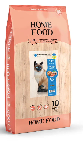 Гіпоалергенний сухий корм HomeFood для стерилізованих/кастрованих котів “Морський коктейль” 
