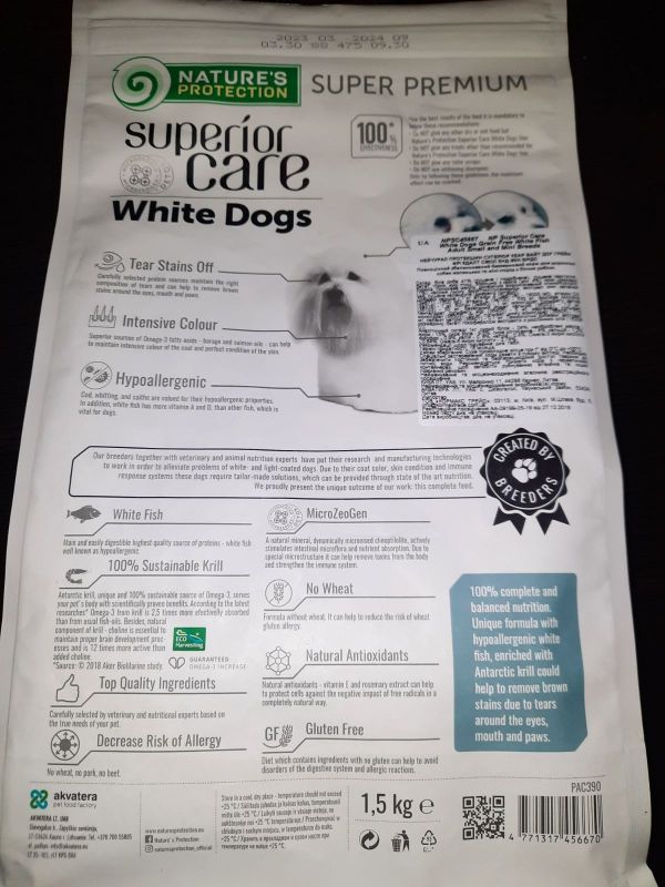 Беззерновий корм для собак з білою шерстю Nature's Protection Superior Care White Dogs