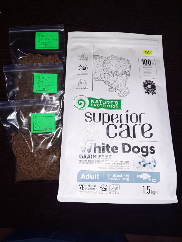 Беззерновий корм для собак з білою шерстю Nature's Protection Superior Care White Dogs