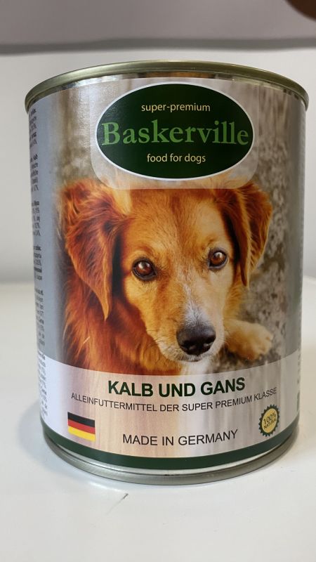 Вологий корм для собак Baskerville Телятина з м'ясом гусака  Вологий корм для собак Baskerville Телятина з м'ясом гусака