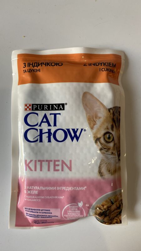 Вологий корм Purina Cat Chow для кошенят (індичка, цукіні, желе) Вологий корм Purina Cat Chow для кошенят (індичка, цукіні, желе)